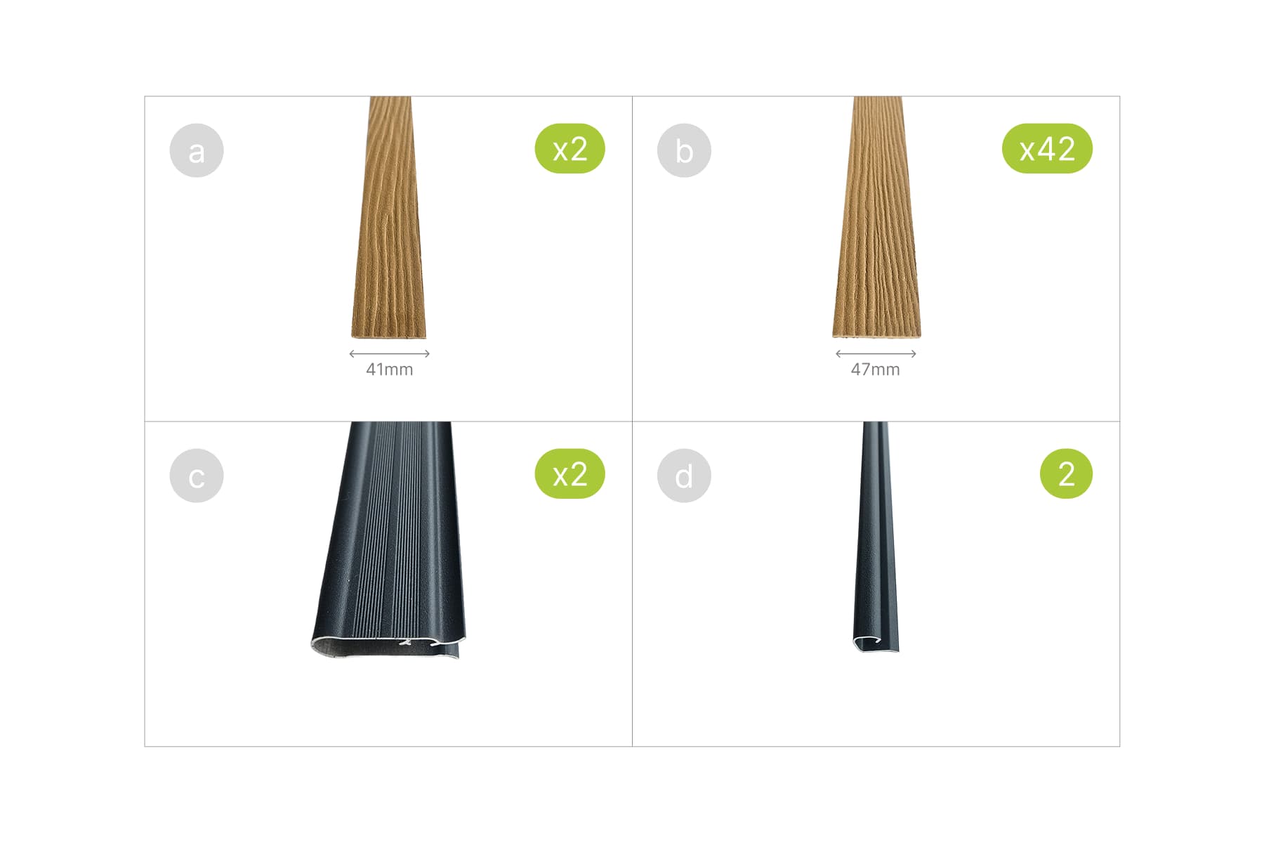Set WPC traka za 3D panelnu ogradu